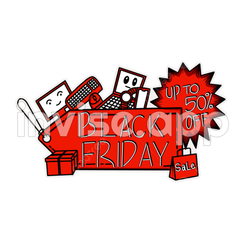 Black Friday Sticker - Doodle Black Friday Sticker Flat Style Design, Black Friday, Stickers