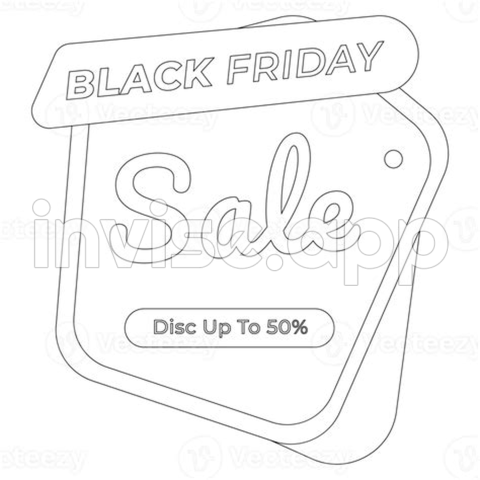 Black Friday Sticker Set Outline 2D Illustration 27085908 - Black Friday Printable 400X400