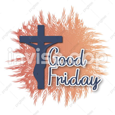 Friday Stickers - Good Friday With Leaves Background And Text Sticker Style, God