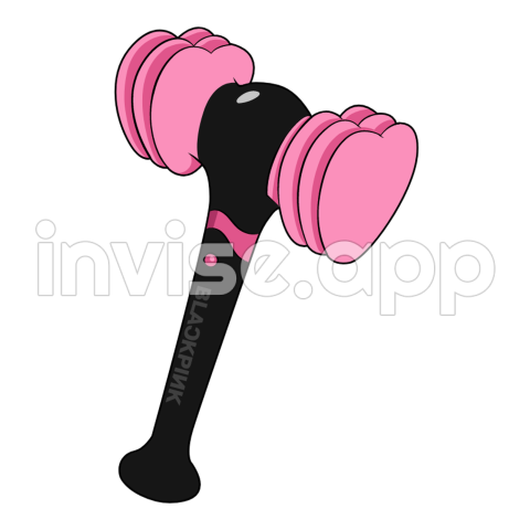 Black And Pink Stickers - Blackpink Bl Ping Bong Lightstick Sticker Sticker Mania