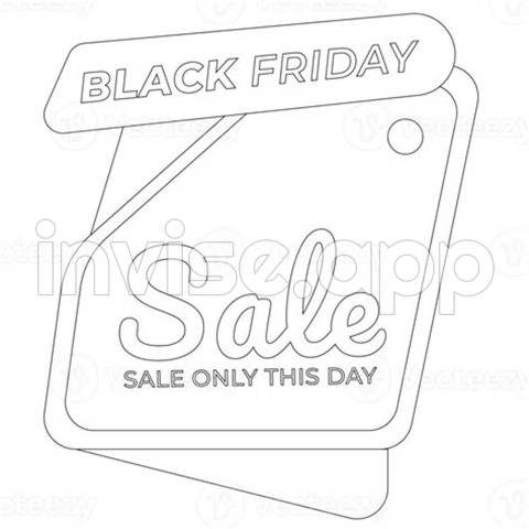 Black Friday Sign Frame Outline 2D Illustration 26995066 - Black Friday Night Logo