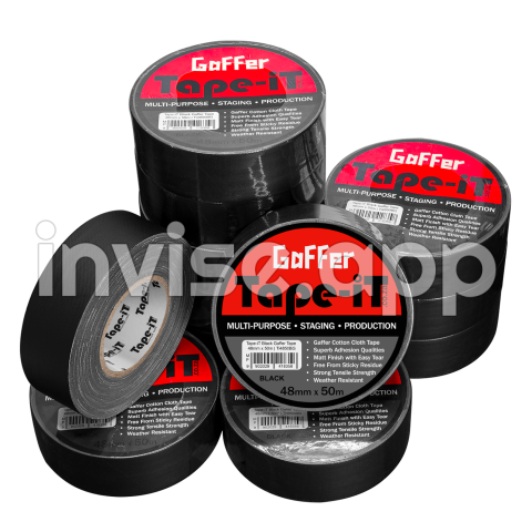 Black Gaffer Tape - Tape It 12 Pack Of Black Gaffer Tape Rolls 48Mm X 50M Ti4850Bg12