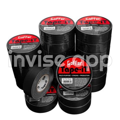 Black Gaffer Tape - Tape It Carton With 24 Rolls Of Black Gaffer Tape 48Mm X 50M