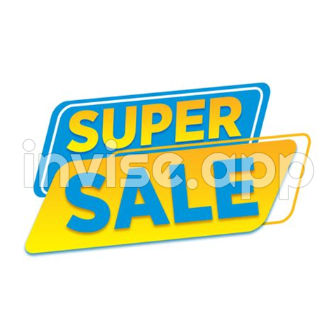 Blue And Yellow Super Sale Tag Promotion 14466758 - Super Promo