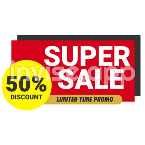 Super Sale Banner With 50 Discount And Limited Time Promo 28078586 - Super Promo