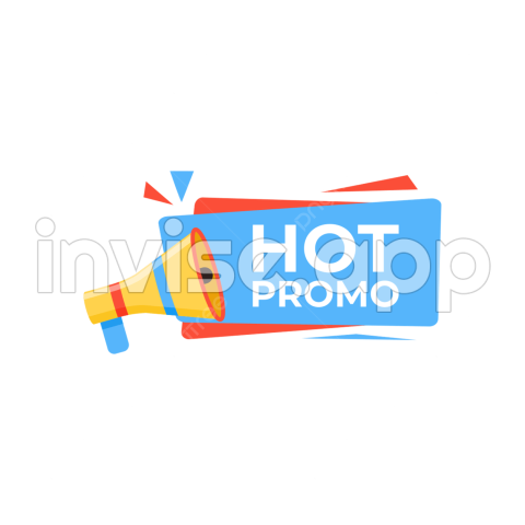 Hot Promo - Hot Promo Announcement Banner With Mega Phone, Hot Promo, Announcement