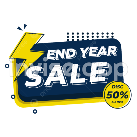 Promo Akhir Tahun - Year End Sale Vector Art , End Year Sale Banner With Discount 50