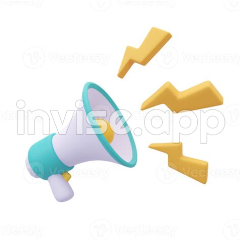 3D Megaphone Announcement Product Promotion Alert 15116212 - Yitty Promo Campaign Ad