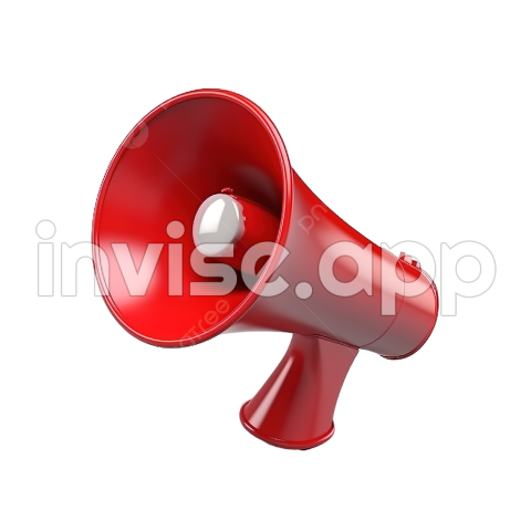 Promotion Alert - Megaphone Announcement Product Promotion Alert 3D Illustration With