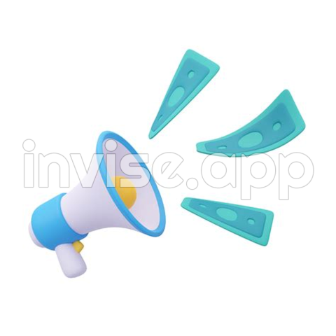 Promo Alert Design - 3D Megaphone Announcement Product Promotion Alert 15116248