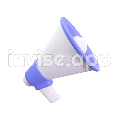 Promo Alert Logo - 3D Megaphone Announcement Product Promotion Alert 14081619