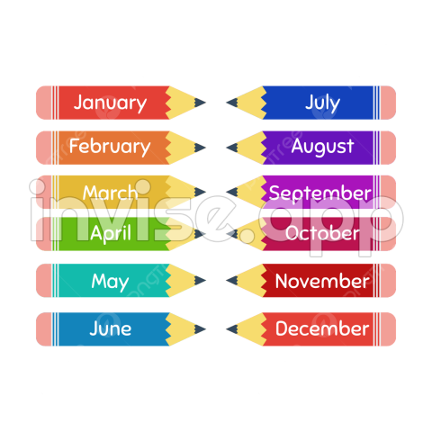 Month Of The Year Vector, Months Of The Year, Month Of The Year Labels - Poster Ideas For Ber Months