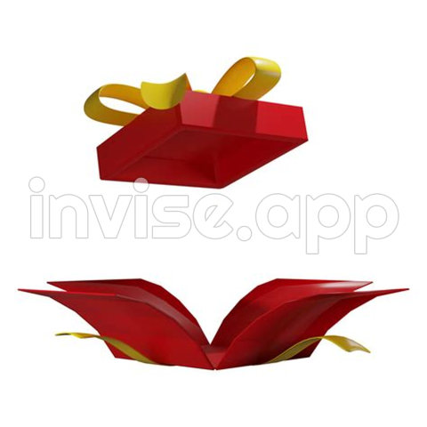 Promo Box - 3D Rendering Of Opened Surprise Gift Box For Scene Creator Mockup