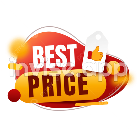 Editable Text Banner Best Price Promo Label Transparent Background - Promotional Items Banner