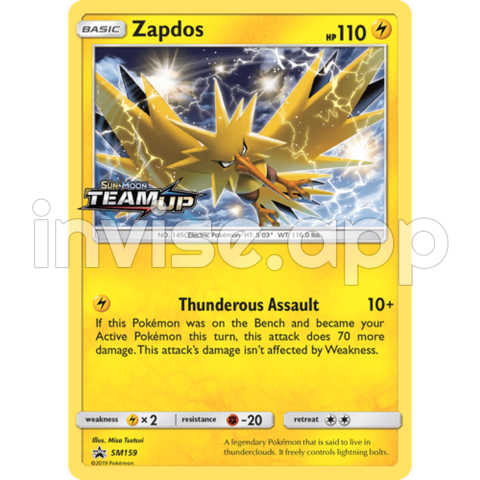 Black Star Promo Pokemon Cards - Zapdos Sm159 Black Star Promo Pokemon Card Near Mint Tcg