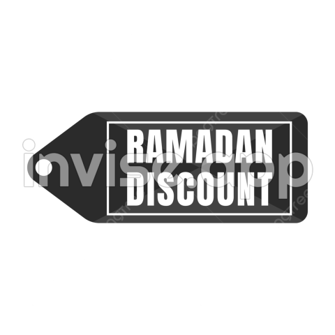 Iklan Diskon - Gambar Diskon Ramadhan Dalam Bentuk Persegi Panjang Tag Gantung Hitam