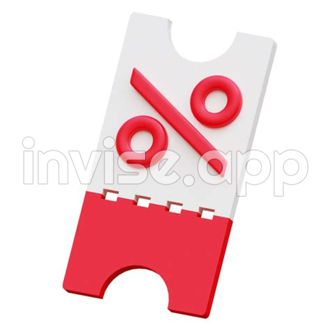 Coupon Discount Tag 3D Icon Render Illustration 16327414 - Promo Discount