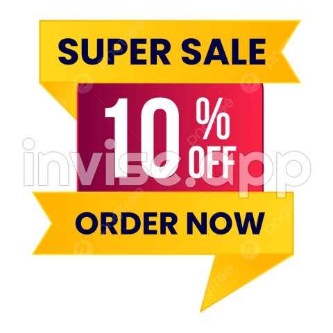 Super Sale 10 Off Order Now Banner, Ten Percent Discount, 10 Discount - Promo Sale