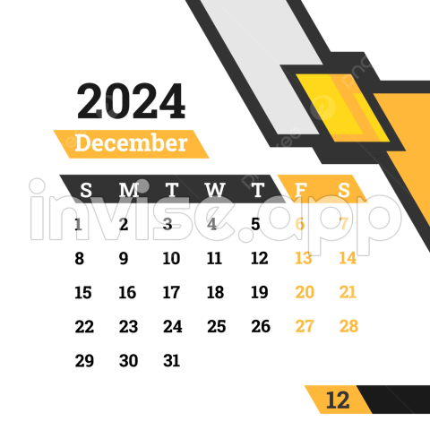 Tema Promo Desember - Desain Kalender Bulanan Minimalis Desember 2024 Vektor, Kalender