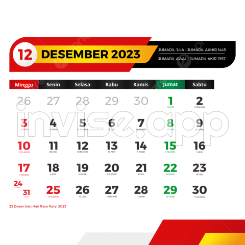 Tema Promo Desember - Kalender 2023 Desember Lengkap Dengan Tanggal Merah Cuti Bersama Jawa