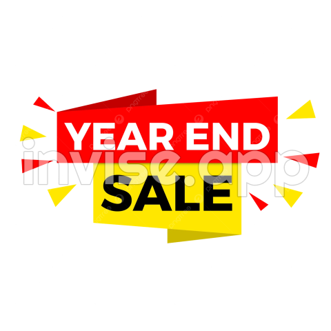 Year End Promo - Year End Sale Red Yellow Logo Text Vector Transparent, Year End Sale