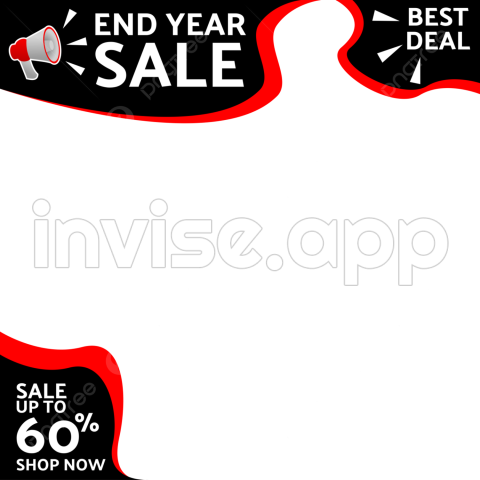 End Year Sale Discount Frame, Sale, Year End, Discount And Vector - Year End Promo