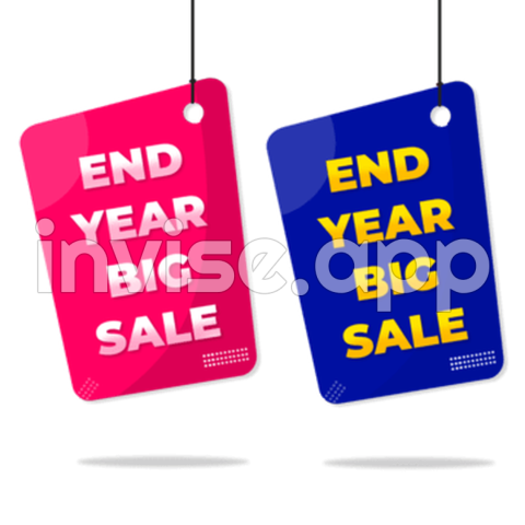 End Year Sale Banner Vector, End Year Sale, Sale Banner, Discount Offer - Year End Promo