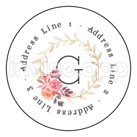 Floral Monogram Circle Address Label Onlinelabels - Address Label Template