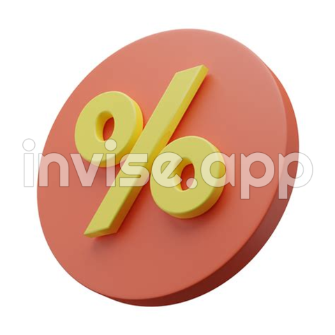 Discount Font - 3D Discount Icon With Red And Yellow Color 8470392