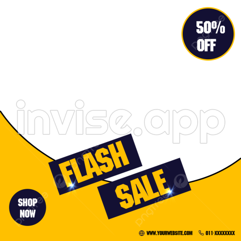 Promo Flash - Social Media Posts White Transparent, Flash Sale Social Media Promo