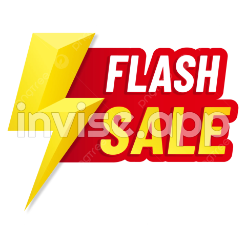 Promo Flash Sale - Flash Sale Label Symbol Logo With Yellow Lightning Vector, Flash Sale