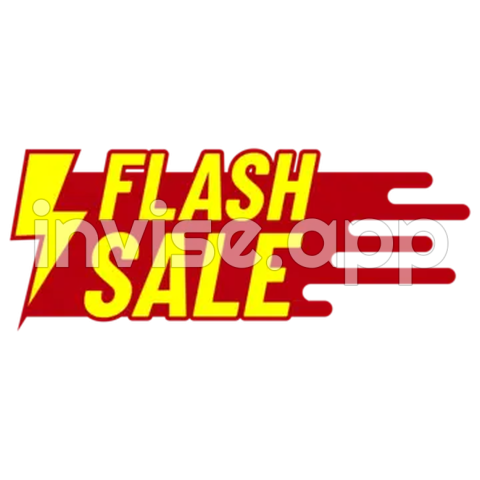 Flash Sale Thunder Lighting Banner Icon Symbol Promotion Design Vector - Promo Flash Sale