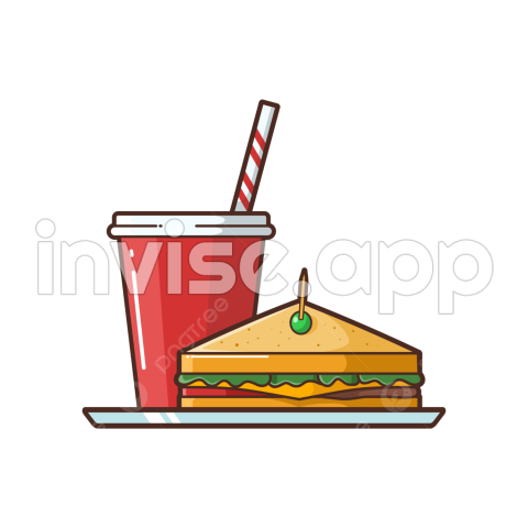 Promo Makanan - Ilustrasi Logo Makanan Desain Vektor Sandwich Dan Minuman Ringan