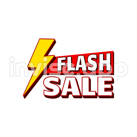 Flash Sale Banner With Yellow Lightning, Flash Sale, Flash Sale Banner - Flash Sale Art