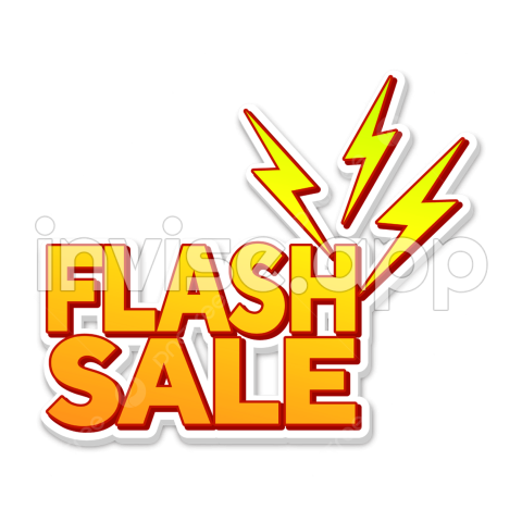 Flash Sale Art - 3D Flash Sale Text With Yellow Color, Flash Sale, Sale, Banners