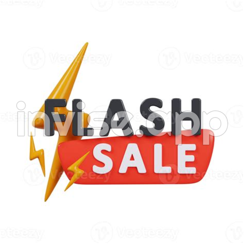 Flash Sale Art - Flash Sale Shopping 3D Render 10063454