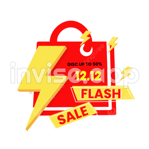 Flash Sale 12 In A Bag, Flash Sale, 12, Bag Transparent Clipart - Flash Sale Art