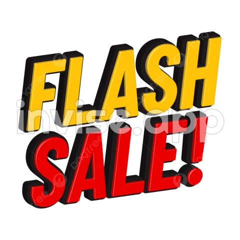 Flash Sale Clip Art - Flash Sale Clipart Transparent Background, 3D Yellow Red And Black