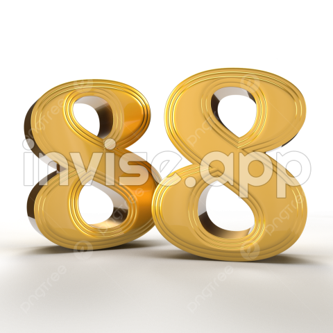 Promo Guncang 88 - Number 88 Golden, 3D, 88, Number Transparent Clipart Image And Psd