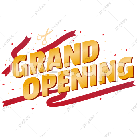 Grand Opening Text Vector Red Ribbon Scissors Design, Grand Opening - Grand Opening Images. Free