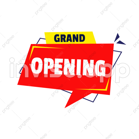 Grand Opening Promotion - Grand Opening 3D Transparent , Grand Opening 3D Banner Design Yellow