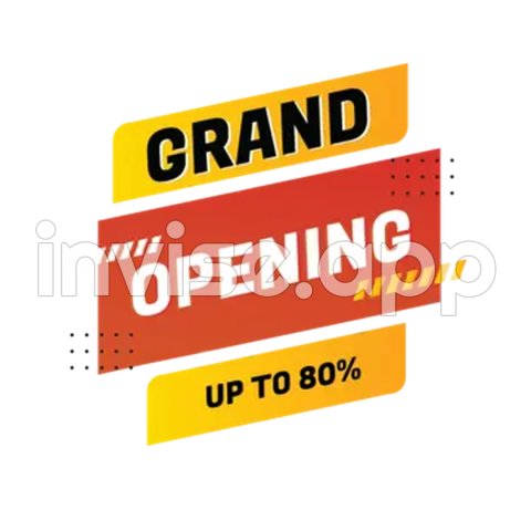 Grand Opening Modern Gradient Design Text Vector With Gold Ribbon - Grand Opening New Product