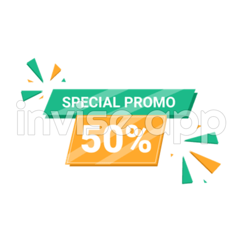 Diskon 50 White Transparent, Promo Hemat Diskon 50, Promo, Discount - Tagline Promo Hemat