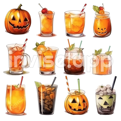 Collection Of Special Drinks And Cocktails For Halloween, Bartender - Halloween Drink With Tequila