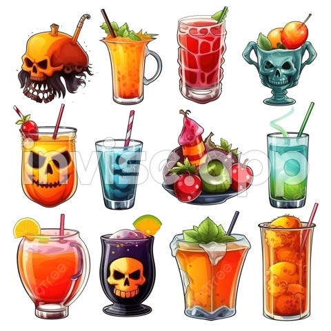 Collection Of Special Drinks And Cocktails For Halloween, Bartender - Halloween Drink Promo