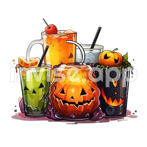 Halloween Drinks Collection Happy Halloween Trick Or Treat, Zombie - Halloween Drink Promo