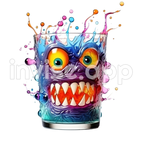 Halloween Drink Idea, Freak Monster Cocktail, The Face Of The Monster - Spooky Halloween Drinks