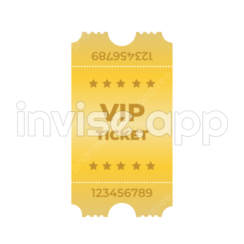 Print Coupons - Golden Ticket Vip Coupon Vector Illustration With A White Background