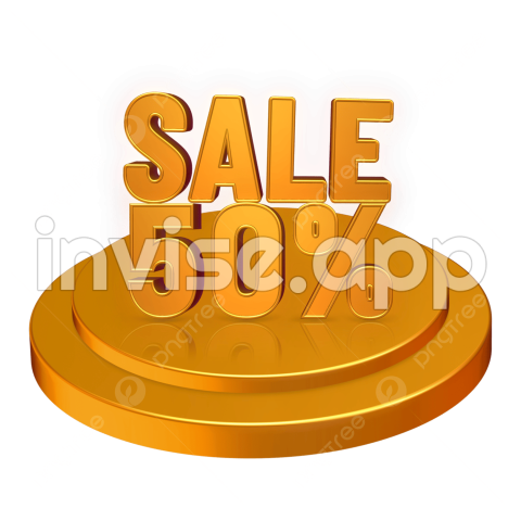 Promotion Text 3D Transparent , Sale 50 3D Text Promotion, Sale - Sale Vevtor