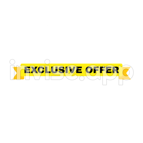 Special Promotion Banner - Exclusive Offer Banner In Yellow Rectangle Ribbon Shape For Promotion